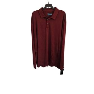 PGA Tour Deep Red Long Sleeve Polo Shirt